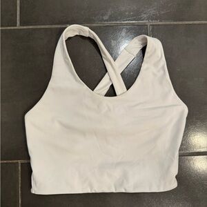 White Cross-Back Sports Bra